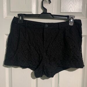 LC Lauren Conrad Black Lace High Waist Shorts